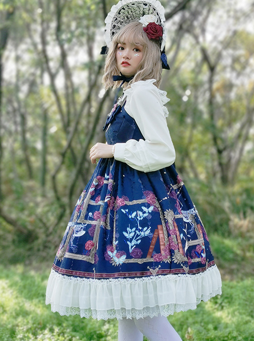 White Doll Collar Embroidery Sweet Lolita Long Lantern Sleeve Shirt