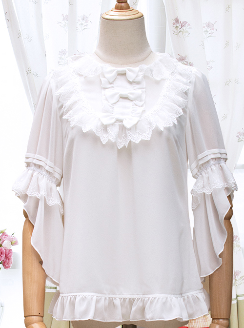 Cicadas Chirping Series Bowknot Sweet Lolita Short Sleeve Shirt