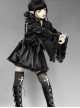 Mechanical Breakdown Series Black Gothic PU Ruffle Short Suit Jacket