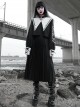 Kill The Nun Series Pointed Collar Embroidery Gothic Shirt And Skirt Set