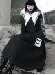 Kill The Nun Series Pointed Collar Embroidery Gothic Shirt And Skirt Set