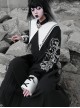 Kill The Nun Series Pointed Collar Embroidery Gothic Shirt And Skirt Set