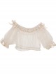 Apricot Chiffon Lace Ruffle Collar Classic Lolita Short Sleeve Shirt