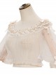 Apricot Chiffon Lace Ruffle Collar Classic Lolita Short Sleeve Shirt