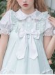 Evening Star Series White Cotton Embroidery Doll Collar Sweet Lolita Short Sleeve Shirt