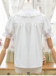 Evening Star Series White Cotton Embroidery Doll Collar Sweet Lolita Short Sleeve Shirt