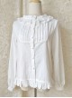 Easy Matching Pure Cotton Ruffle Collar Classic Lolita Long Sleeve Shirt