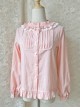 Easy Matching Pure Cotton Ruffle Collar Classic Lolita Long Sleeve Shirt