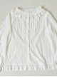 Easy Matching Pure Cotton Ruffle Collar Classic Lolita Long Sleeve Shirt