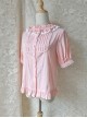 Cotton Ruffle Collar Pure Color Classic Lolita Easy Matching Short Sleeve Shirt
