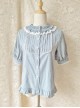 Cotton Ruffle Collar Pure Color Classic Lolita Easy Matching Short Sleeve Shirt