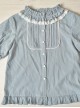 Cotton Ruffle Collar Pure Color Classic Lolita Easy Matching Short Sleeve Shirt