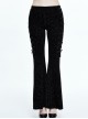 Steam Punk Gothic Ribbons Retro Dark Feather Pattern Flare Trousers For Women