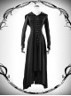 Punk Gothic Nobleman Priestess Irregular Lower Hem Hooded Dress