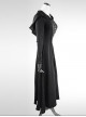 Punk Gothic Nobleman Priestess Irregular Lower Hem Hooded Dress