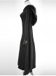 Punk Gothic Nobleman Priestess Irregular Lower Hem Hooded Dress