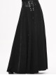 Steam Punk Gothic Black High Waist Binding Band A-line Skirt