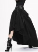 Steam Punk Gothic Black High Waist Binding Band A-line Skirt