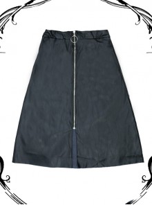 Black PU High Waist Slim Fit Sexy Package Hip Skirt