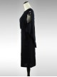 Black Cotton-linen Slim Fit Medium Length Sleeveless Dress Dress