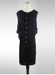 Black Cotton-linen Slim Fit Medium Length Sleeveless Dress Dress