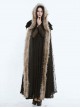 Steam Punk Gothic Dark Mystical Sacrifice Fur Collar Black Lace Women's Long Cloak