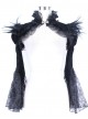 Gothic Palace Style Black Lace Feather Stand Collar Lotus Leaf Sleeve Super Short Shawl