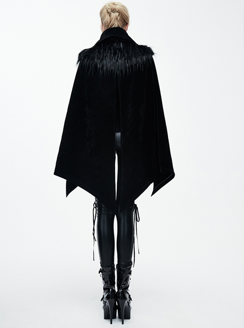 Gothic Irregular Bat Type Cloak Women's Thickened Hooded Coat