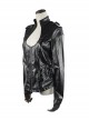 Punk Black Sexy Low-cut Thin Military Uniform Leather Jacket