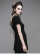 Steam Punk Gothic Lace Embroidery Long-style T-shirt Short Sleeve Short-style Dress