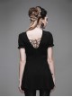 Steam Punk Gothic Lace Embroidery Long-style T-shirt Short Sleeve Short-style Dress