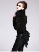 Steampunk Gothic Plus Velveteen Black Slim Woollen Cloth Short Coat