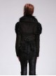 Steampunk Gothic Plus Velveteen Black Slim Woollen Cloth Short Coat