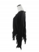 Gothic Black Decadent Tattered Tassel Long Sleeve Short Sweater