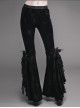 Punk Gothic Black Womens Slim Leisure Flared Trousers