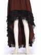 Steampunk Irregular Front Short After Long High Waist Lace-up Skirt