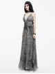 Queen Silver Low V-neck Silk Sling Long Dress