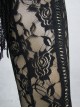 Steampunk Gothic Black Hollowed Out Lace Fake Two Pieces Leggings