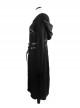 Punk Dark Asymmetric Hem Hooded Long Woolen Coat