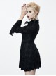 Black Bowknot Trumpet Sleeve Gothic Lapel Long Sleeve Dress