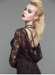 Purple Lace Perspective Backless Sexy Slim Gothic Long Sleeve Long Dress