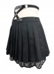 Gothic Black Skull Lace Super Short Pleated Skirt