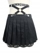 Gothic Black Skull Lace Super Short Pleated Skirt