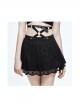 Gothic Black Skull Lace Super Short Pleated Skirt