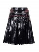 Steampunk Gothic Slim Leather Pleated Short Skirt