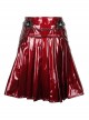 Steampunk Gothic Slim Leather Pleated Short Skirt