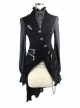 Black Slim Tuxedo Asymmetrical Hem Gothic Coat