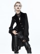 Black Slim Tuxedo Asymmetrical Hem Gothic Coat