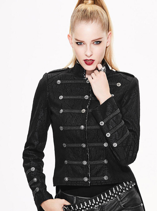 Gothic Punk Slim Thicken Retro Black Short Jacket