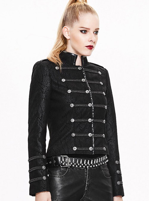 Gothic Punk Slim Thicken Retro Black Short Jacket